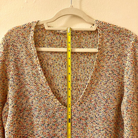 ZARA Rainbow Colored Oversized Boho Sweater Y2K Comfy Size S - Picture 5 of 10